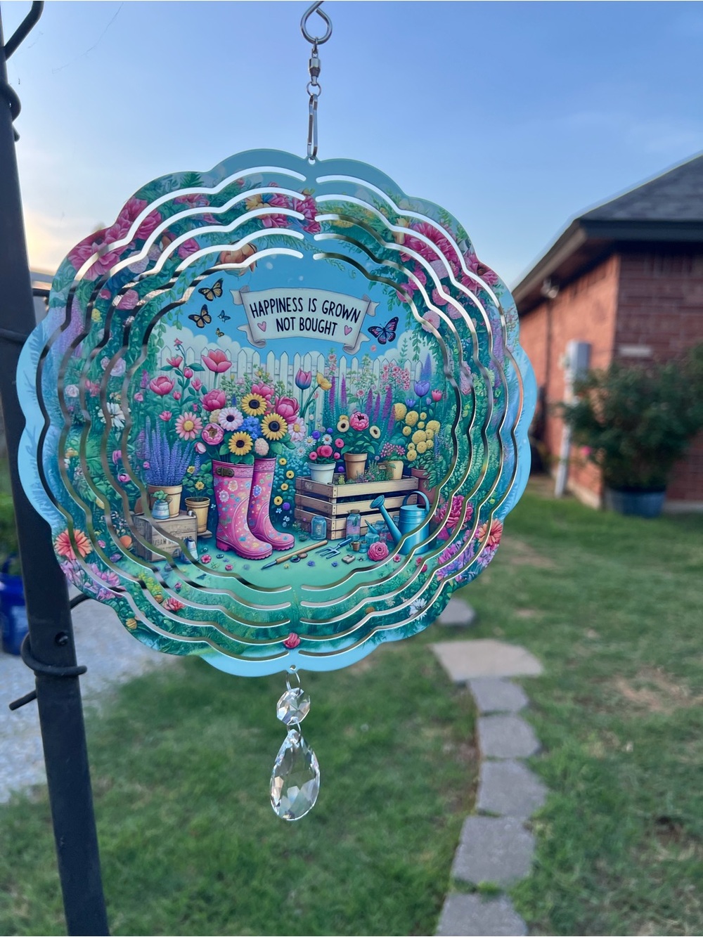 Garden Wind Spinner Mobile with Floral Boots - Sublimation #S0106T